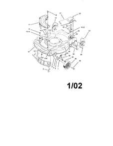 Housing, Handle Bracke And Wheel Diagram and Parts List for 10323 210000001 + UP Lawn Boy Lawn Mower